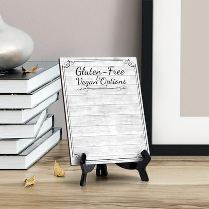 Gluten-Free & Vegan Options 6x8 Dry Wipe Table Sign Easy Installation | Restaurant & Bar | Perfect To Clearly Direct Customers & Advertise Specials | No Pen Included - style: Gluten-Free & Vegan