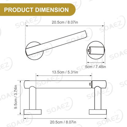 Brushed Gold Toilet Paper Holder Wall Mount, Double Base Large Toilet Paper Roll Holder Stainless Steel Bathroom Hardware Accessories, Commercial Toilet Paper Dispenser - color: Brushed Gold, size: Round