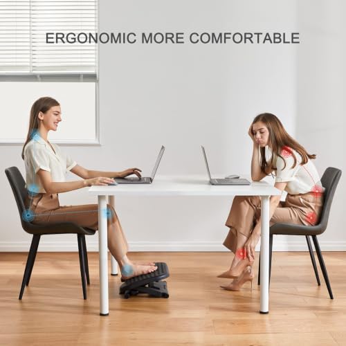 HUANUO Adjustable Foot Rest for Under Desk with Massage Surface and Tilt - color: Black, size: 17.13X13.19 Inch