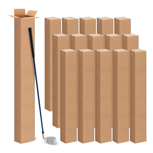 6x6x48 Inch Tall Corrugated Cardboard Boxes 15 Pack, 6"L x 6"W x 48"H Golf Club Shipping Boxes - Shipping, Moving, Packaging, Mailing, Storage Box for Home or Business - size: 6x6x48'' Pack of 15
