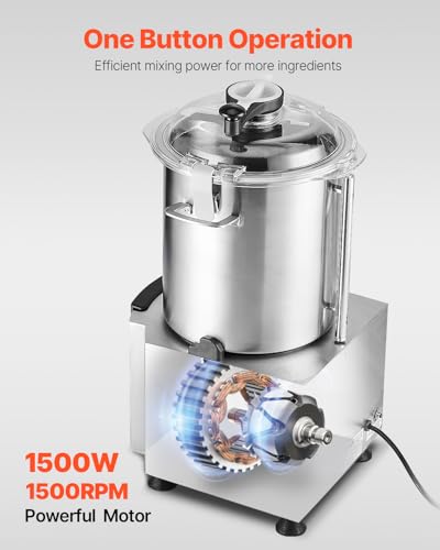 VEVOR Food Processor & Vegetable Chopper, 19 Quart Food-Grade Stainless Steel Food Processor Chopper with S-Curve Blade and Scraper, Ideal for Chopping Vegetables, Fruit, Grains, Nuts