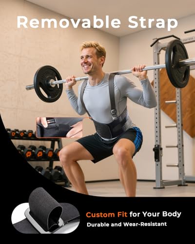 Ultra Breathable Work Back Brace for Men, Upgraded Medical-Grade Support - style: Black-Medium