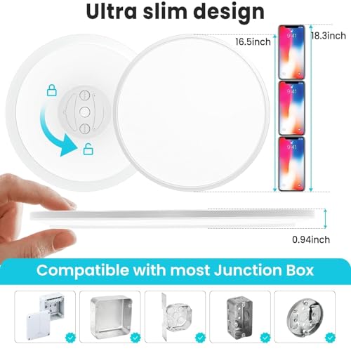 libtit 16.5 Inch LED Ceiling Light, 3Pack 4200LM 36W Large & Bright Flush Mount Lighting Fixture, 3000K/4500K/6000K White Round Flat LED Ceiling Lamp for Bedroom Kitchen Livingroom Office - color: White, size: 16.5In-3Pack