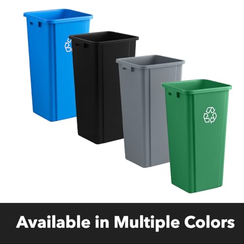 Green, 23 Gallon Square Commercial Trash Can, Heavy-Duty Garbage Can, Industrial Trash Bin for Restaurants/Commercial Facilities/Warehouses - color: Green, size: 23 Gallon