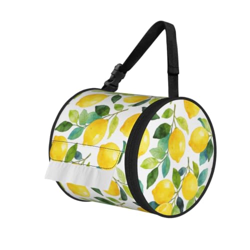 Lovely Lemon Cylinder Tissue Holder,Toilet Hanging Tissu Bag for Bathroom Home Travel - color: Lovely Lemon