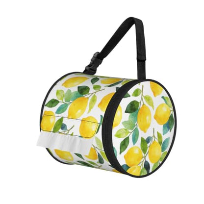 Lovely Lemon Cylinder Tissue Holder,Toilet Hanging Tissu Bag for Bathroom Home Travel - color: Lovely Lemon