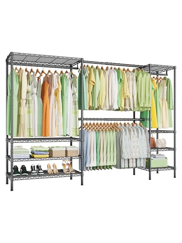 Ulif E11 Heavy-Duty Garment Rack, Metal Clothes Rack, Load 1034lbs, Black - color: Black