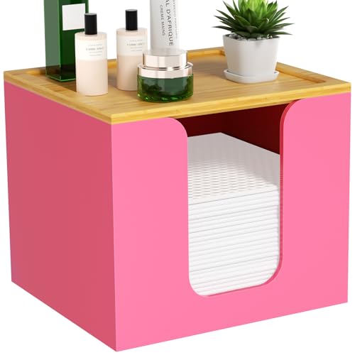 VITVITI Disposable Face Towel Holder for Clean Skin Club, Acrylic Box Pink - color: Pink