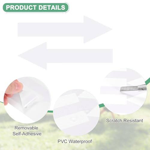 M METERXITY 4-Pack Arrow Sticker, 4 x 1 Inch/ 100 x 30 mm PVC Waterproof Self-Adhesive Directional Arrows Removable Directional Floor Decal Stickers for Wall Marking/Road Sign [White] - color: White