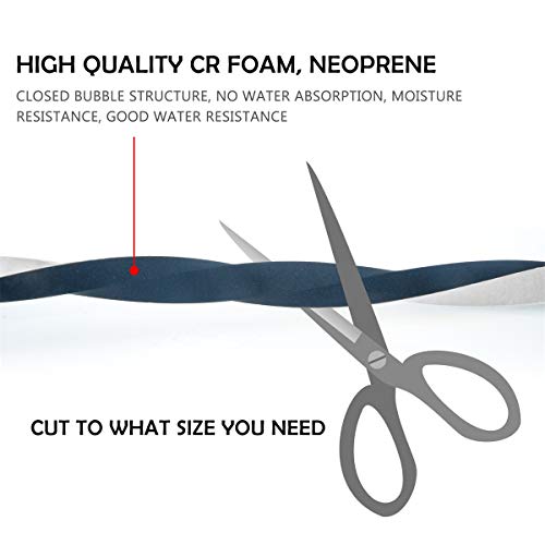 Neoprene Weather Stripping Foam Tape, 1 Inch x 1/8 Inch, High Resilience Door & Window Seal, 33 Feet (2 Rolls x 16.5ft) - size: 1in * 1/8in *33FT