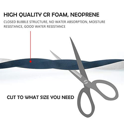 Neoprene Weather Stripping Foam Tape, 1 Inch x 1/8 Inch, High Resilience Door & Window Seal, 33 Feet (2 Rolls x 16.5ft) - size: 1in * 1/8in *33FT