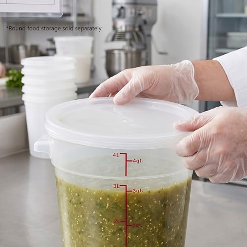 TrueCraftware- Translucent Round Polypropylene Food Storage Container Lid Fits 2 and 4 Qt. Round Containers Replacement Lid for Meal Prep Kitchen Pantry Commercial Restaurant - color: Lid - Fits 2&4qt