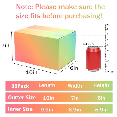 10x7x6 Shipping Boxes Medium Set of 30, Gradient Corrugated Cardboard Box, Mailing Boxes for Packaging Small Business - color: Gradient, size: 10x7x6 Inch