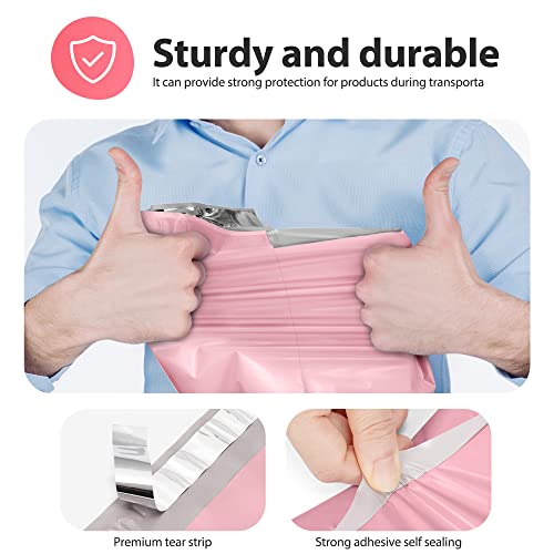 Fuxury Poly Mailers 14.5x19 Inch 50pc Shipping Bags for Small Business Pink - color: Light Pink, size: 14.5x19" 50pcs