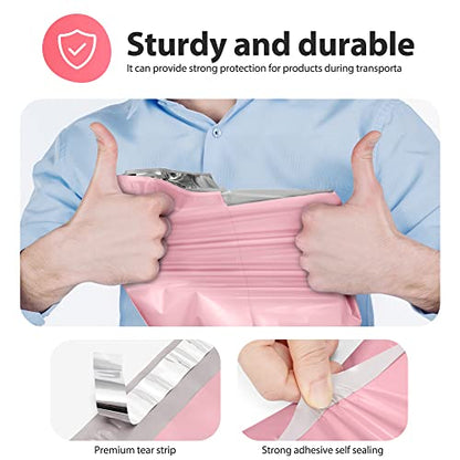 Fuxury Poly Mailers 14.5x19 Inch 50pc Shipping Bags for Small Business Pink - color: Light Pink, size: 14.5x19" 50pcs