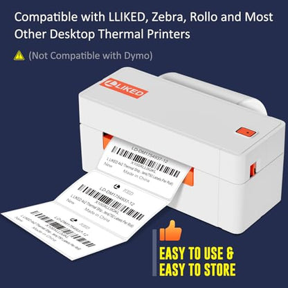 LLIKED 4" x 2" Direct Thermal Labels, 750 Barcode Shipping Labels - size: 4"x2"-1 Roll