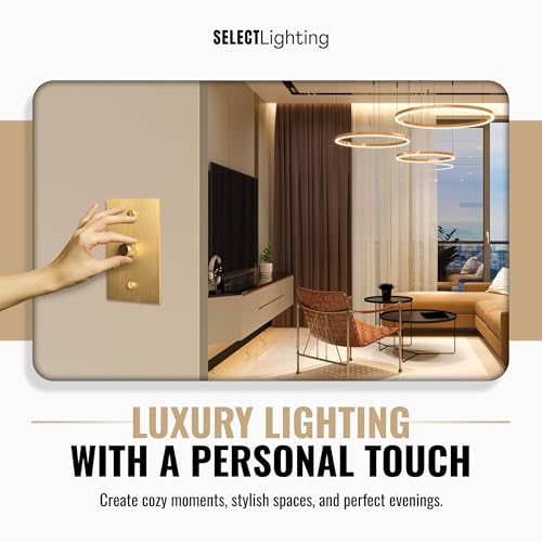 SELECT 1 Gang Solid Brass Rotary Dimmer Switch, 3-Way & 1-Way Compatible - color: Satin Brass, size: 1 Gang, style: 1/3-Way Dimmer