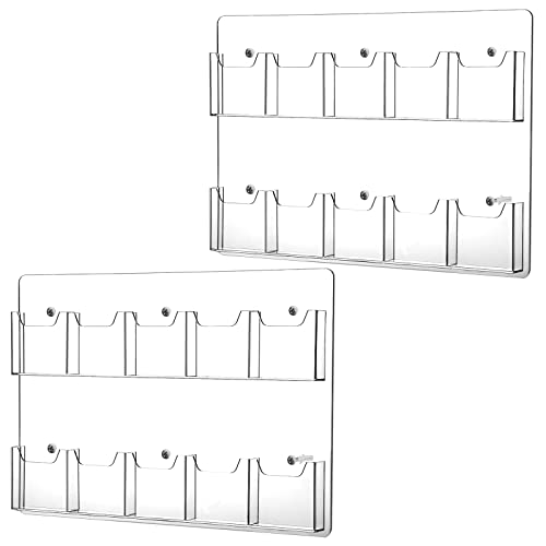 Eersida 2 Pack Acrylic Pamphlet Holder Wall Mount, 10 Pockets 15 x 21'' - color: 10 Pockets, size: 15''x21''