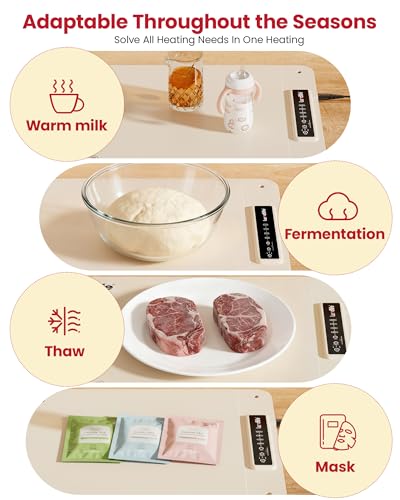 Extra Large Food Warming Mat, XXL 36"x16" Full-Surface Heating - color: Beige, size: 36" L × 16" W