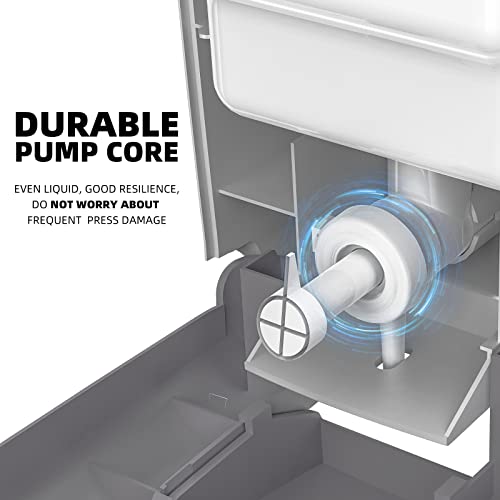 Commercial Wall Mount Soap Dispenser, Refillable ABS Plastic Manual Liquid Hand Soap Sanitizer Dispenser, 27oz (800ml) Large Capacity for Restaurant Office Public Restroom - color: Silver