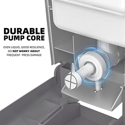Commercial Wall Mount Soap Dispenser, Refillable ABS Plastic Manual Liquid Hand Soap Sanitizer Dispenser, 27oz (800ml) Large Capacity for Restaurant Office Public Restroom - color: Silver