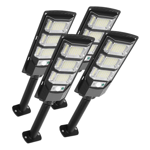 FOWSEEK 4 Pack Solar Flood Lights Outdoor, Solar Lights Outdoor Waterproof with Remote Control, Motion Sensor Outdoor Lights for Garden Patio Yard - size: 144LED 4Pack