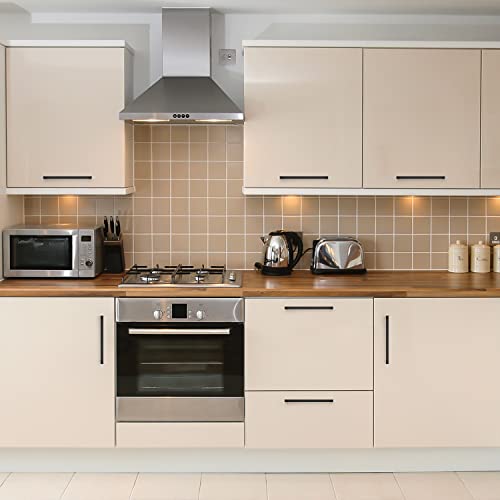 Ravinte Matte Black Cabinet Handles Square Pulls 8-4/5 Inch 10 Pack - size: 9-1/4 Inch (8-4/5 Inch Hole Center)