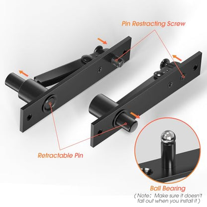 Pivot Hinge Pivot Door Hardware for Hidden Door Bookcase - color: L Shape-Black