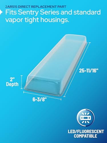 KASTLITE Vapor Tight Fixture Lens Cover Replacement, 2ARS15, 4-Pack - size: ALP-2ARS15