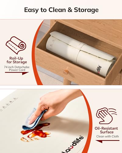 Food Warming Mat 24x16, Foldable Food Warmer for Parties - color: Beige, size: 24x16 inch