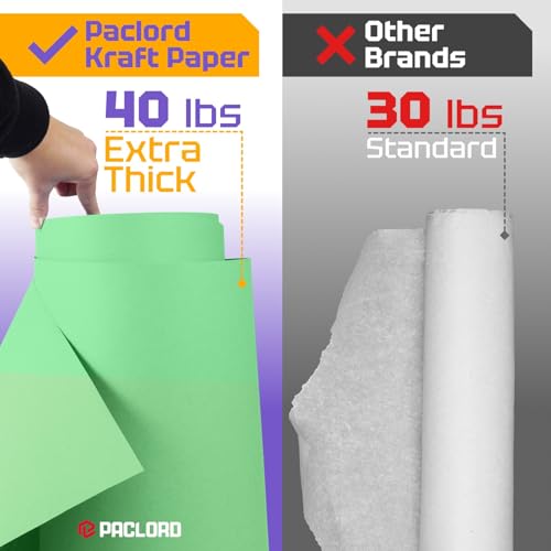 USA Made 18" x 8640" (720 ft) Light Green Kraft Paper Roll, Large Size - color: Light Green, size: 1 Roll