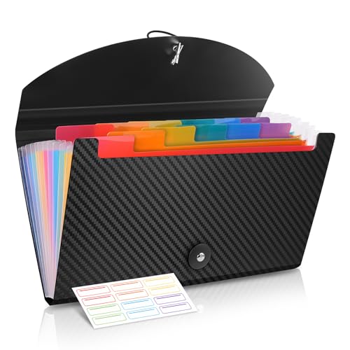 Receipt Organizer Cesil 13 Pockets Receipt Holder Small Accordion File Organizer Expanding File Folder Large Capacity Cards Ticket File Check Cards Bill Business Coupons Storage Case