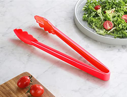 New Star Foodservice 35544 Utility Tong, 12 inch, Red, Set of 12 - color: Red (Set of 12)