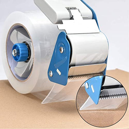 FCLMHD 2 Inch Tape Gun Dispenser with 2 Inch Carton Packing Tape, Lightweight Industrial Side Loading Tape Dispenser - Blue(2Inch - size: 2inch
