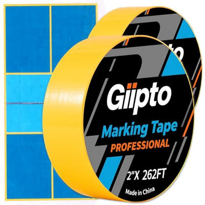Pickleball Court Tape - 2" x 262 ft Professional Pickleball Marking Kit Yellow Tape for Temporary Court Lines with No Residue Durable Floor Marking Tape for Gym, Driveway, Backyard - size: 2 PCS