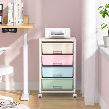 SYKIARIOL Rolling Cart with Drawers, 4-Drawer Utility Cart, Rainbow - color: Rainbow