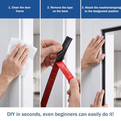 26FT Weather Stripping Door Seal EPDM Foam Rubber SealStrip D-Shape