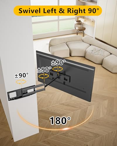 48" Extension Long Arm Full Motion TV Wall Mount 37-85” TV by WHYFONE - size: Fit 37-85" TVs