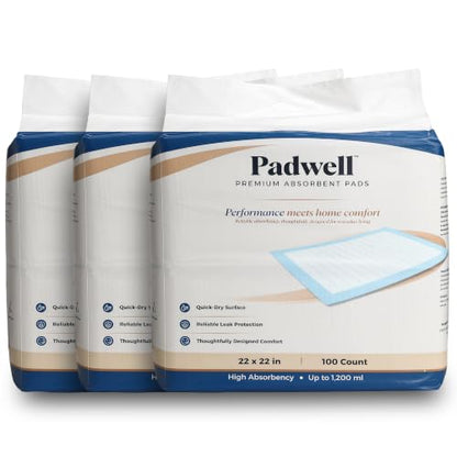 Absorbent Pads, Home Protection Pee Pads, 22 x 22 Inches, 300 Count - size: 300 Count