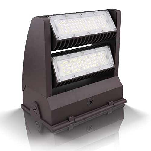 80W Rotatable LED Wall Pack Light, 10800LM 5000K, 100-277V, 0-10V Dimmable - color: 80W