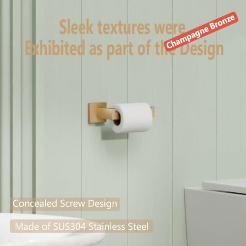 KOKOSIRI Toilet Paper Holders Wall Mounted Toilet Roll Holder for Bathrooms Hardware Washroom, Champagne Bronze Stainless Steel B2003CPG - color: Champagne Bronze, size: Without Shelf(1 Pack)
