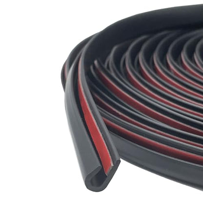 Door Edge Guard U Channel Rubber Edge Trim Self Adhesive Metal Edge Protection Guard for Most Car Doors, Hatches, Lockers, Panels (10Ft, Black) - size: 10 Feet