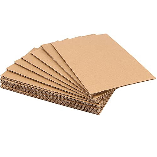 JAPCHET 100 Pack 5 x 7 Inch Brown Corrugated Cardboard Sheets, 1/8" Thick Flat Corrugated Cardboard Filler Insert Sheet Pads Squares Bulk, for Packing, Mailing, DIY Art Supplies - size: 5x7