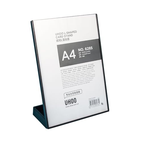 ABS Plastic Sign Holder L Shape (Black A4 210×297mm/8.27×11.69 inches)