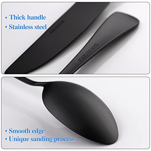 40 Piece Skull Pattern Matte Silverware Set for 8, Black Flatware set Service for 8,Gothic Unique Skull Pattern Design,18/0 Stainless,Satin Finish Cutlery for 8,Dishwasher Safe - color: Matte Black-Skull /40pieces