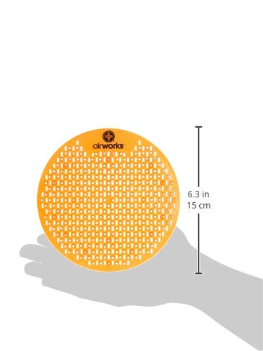 AirWorks AWSFUS231-BX Splash Free Urinal Screen, Citrus Grove, Light 0.22 lb., 8" Height, 6" Width, Orange (Pack of 10) - color: Light Orange Citrus Grove