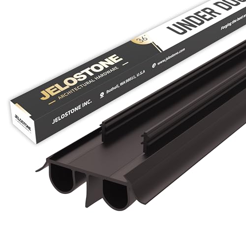 2 Pack - 36" Kerf Door Bottom Seal Replacement, Channel Fit Weather Stripping with Double Bulb, SGS & Intertek Tested, Easy Install, KS-MD2544 (Dark Brown) - color: Dark Brown