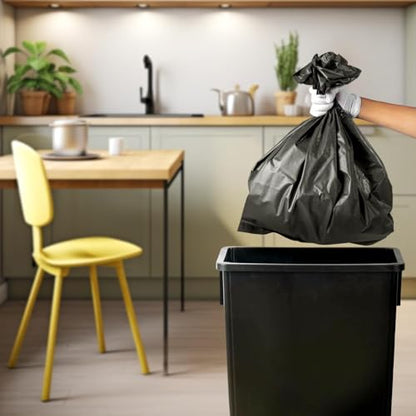 Plexon 23-Gallon Trash Can Set – Tall, Space-Saving Black Bins for Kitchen, Garage, Office, or Restaurant Use – Narrow Rectangular Design, 2-Pack