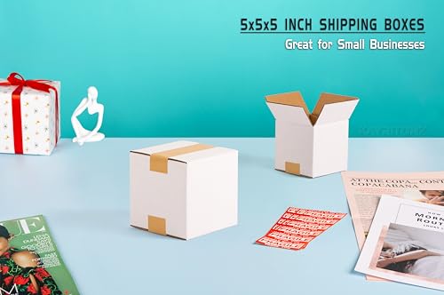 5x5x5 inch Small Shipping Boxes, 5 x 5 White Box, 15 Pack - size: 5x5x5-inch 15-Pack