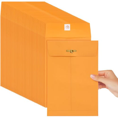 Teling 50 Pcs Manilla Clasp Envelopes Kraft Closure - color: Yellow, size: 5*7.5